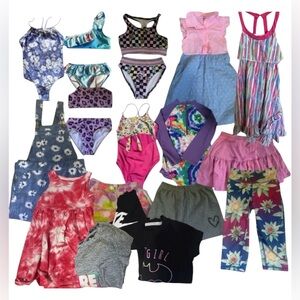 GIRLS CLOTHING BUNDLE SIZE 4/5 SUMMER CLOTHES BATHING SUIT DRESS SHORTS DISNEY